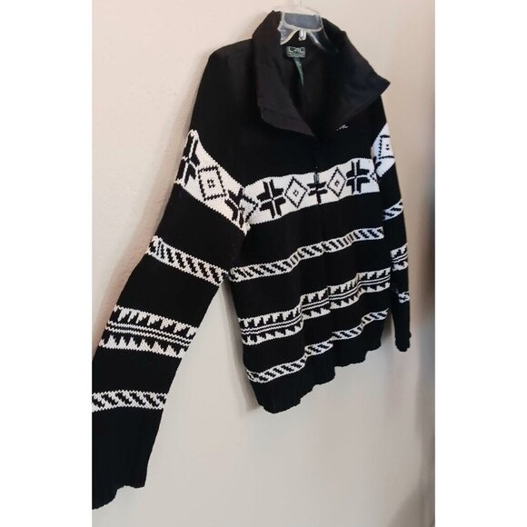 Ralph Lauren LRL Sweater Jacket Black Cream Aztec Southwestern Western L - Picture 4 of 9